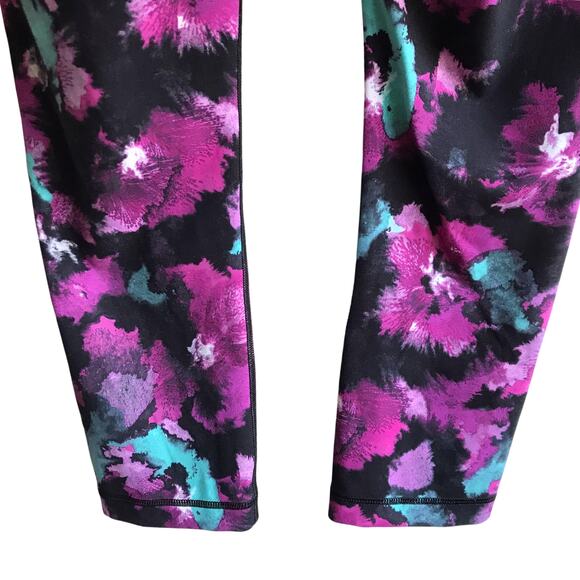 Lululemon Wunder Under Crops Midnight Bloom Leggings Size 4 Running Tights - Picture 9 of 13